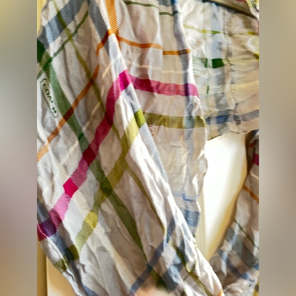 Coach tattersall plaid infinity scarf. - Picture 2 of 2